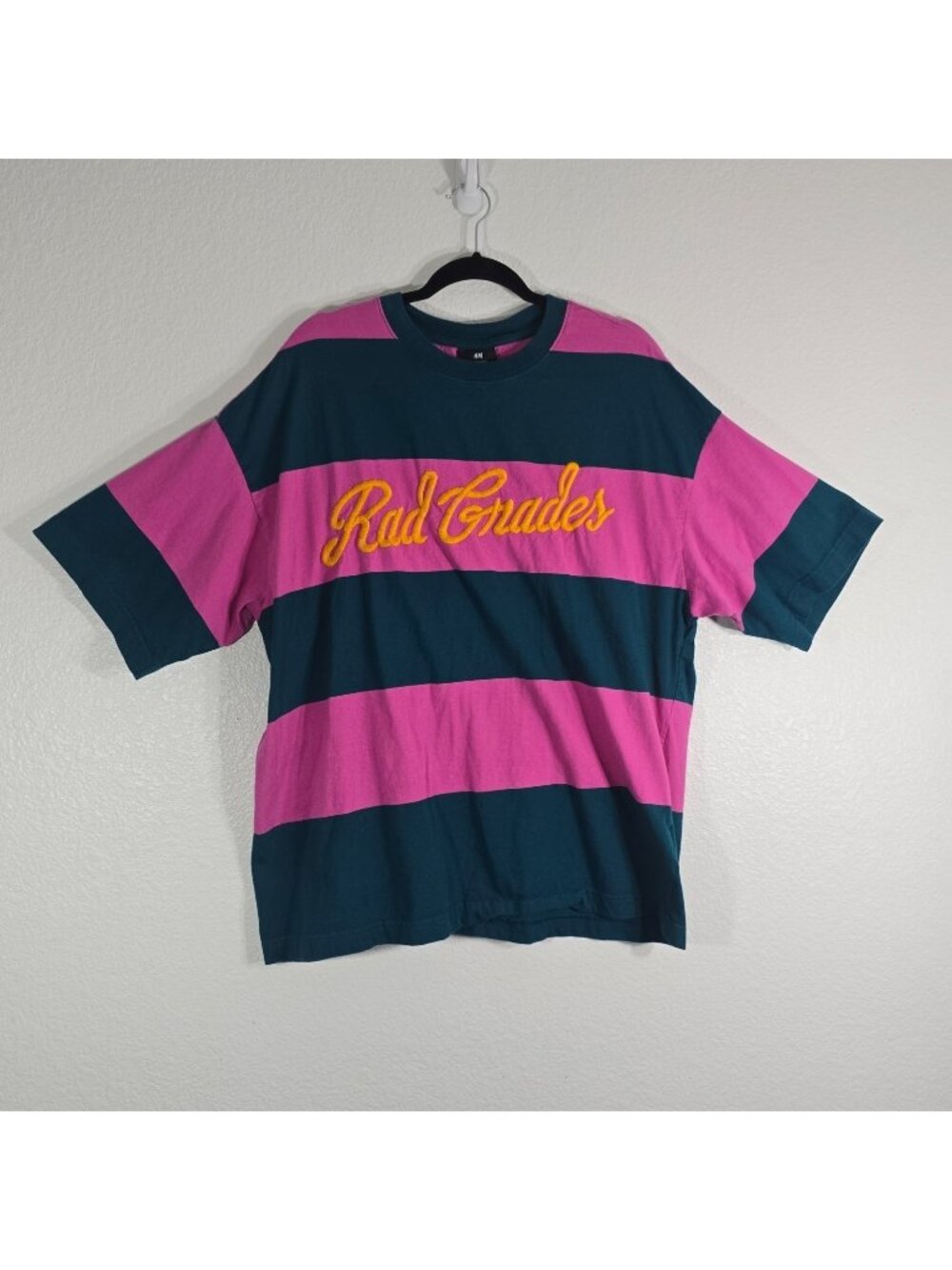 H&M Rad Grades T-Shirt Tee Women XL Stripes Colorblock Short Sleeve Casual